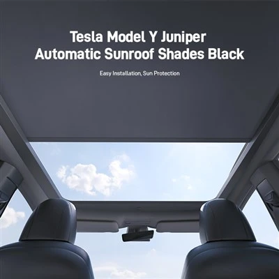Tesla Model Y Juniper Automatisk soltagsskærme Sort